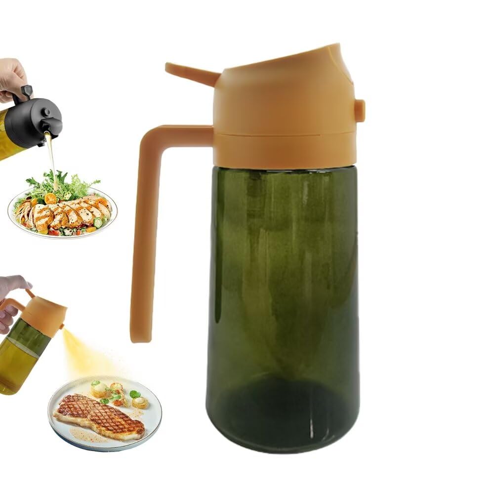 Kitchen Maiden 2 in 1 Oil Dispenser, New Kitchenmaiden 2 In 1 Oil Sprayer for Cooking,Olive Oil Dispenser Bottle Spray And Pour for Air Fryer, Salad, Frying, BBQ