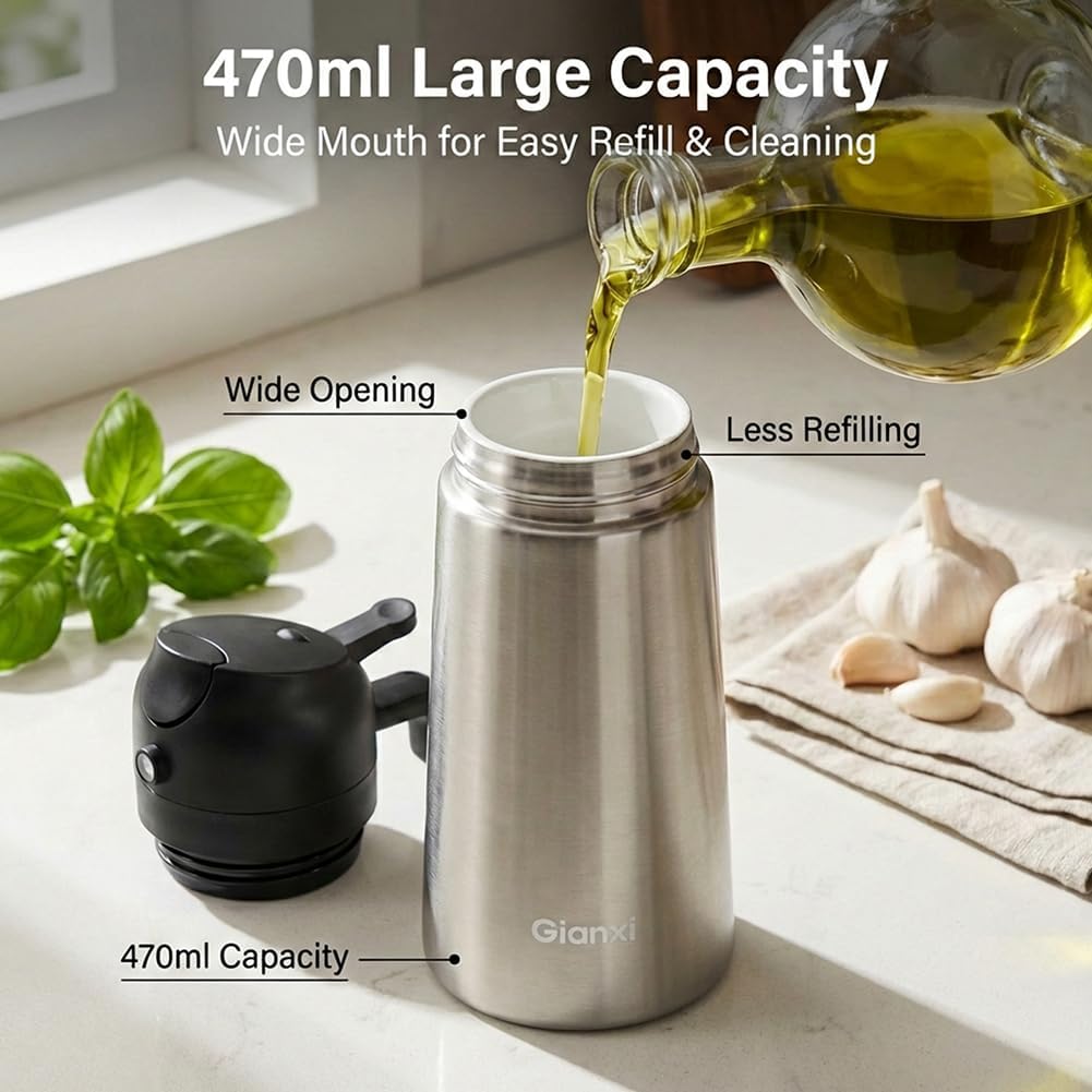 Oil Dispenser Bottle, 2 in 1 Olive Oil Sprayer and Dispenser