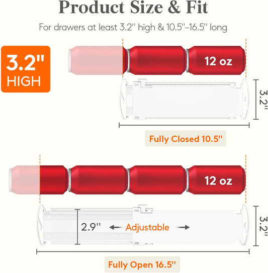 Lifewit 3.2" High Drawer Dividers for Clothes, Adjustable Drawer Organizers