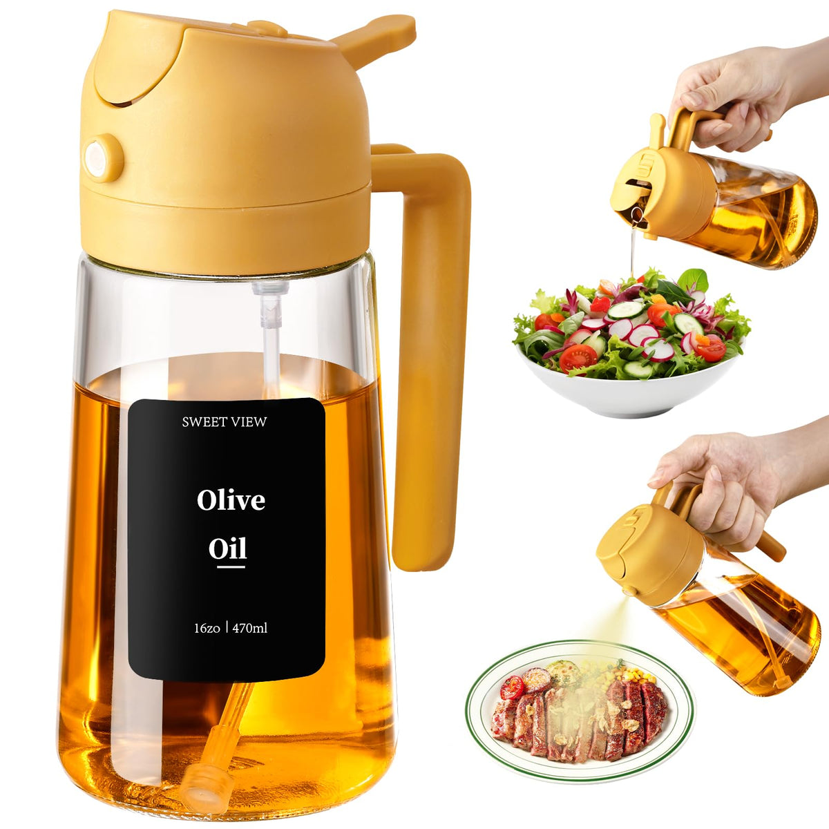 SWEET VIEW Oil Sprayer for Cooking 16oz/470ml