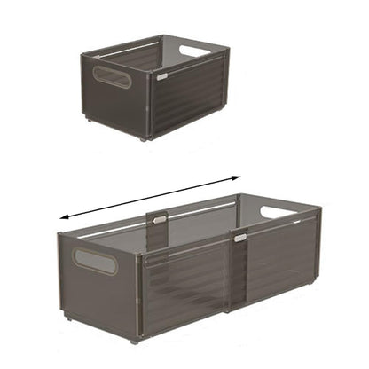 Foldable Storage Bins, 2 Pack Plastic Expandable Boxes for Organizing, Adjustable from 11-18.8" Drawer Organizers Separators Dividers for Bedroom Kitchen Utensils Tools Closet, Small