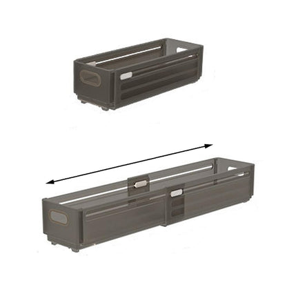 Foldable Storage Bins, 2 Pack Plastic Expandable Boxes for Organizing, Adjustable from 11-18.8" Drawer Organizers Separators Dividers for Bedroom Kitchen Utensils Tools Closet, Small