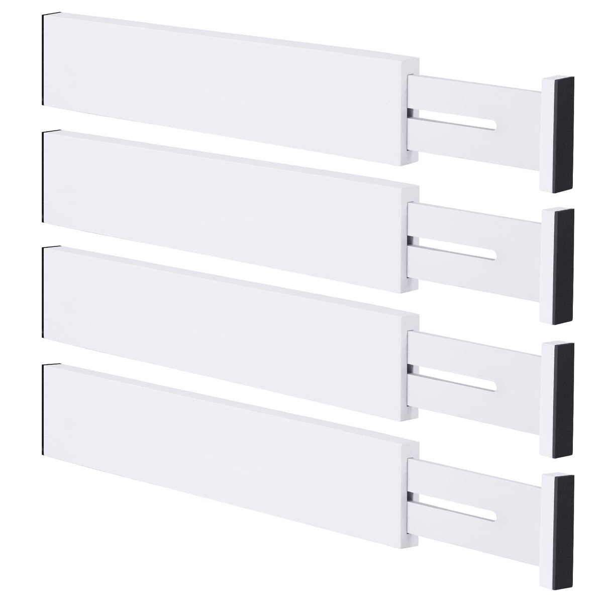Bamboo Drawer Dividers, Adjustable Drawer Organizers, Fits 12.6–16" Drawers