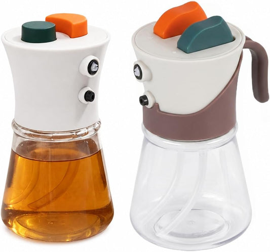 2-in-1 Spray & Pour Glass Oil Dispenser Set of 2