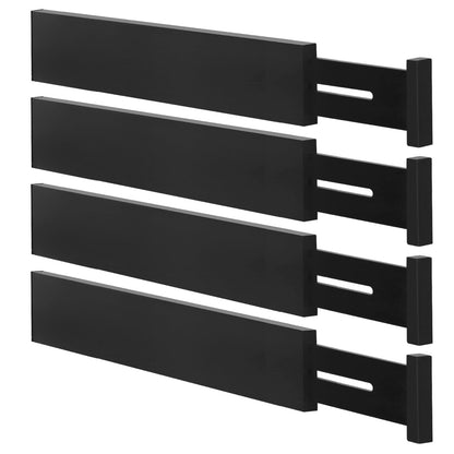 Bamboo Drawer Dividers, Adjustable Drawer Organizers, Fits 12.6–16" Drawers