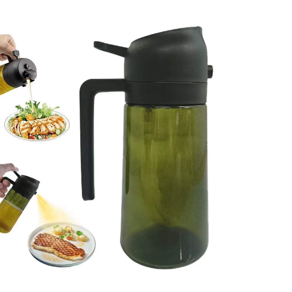 Kitchen Maiden 2 in 1 Oil Dispenser, New Kitchenmaiden 2 In 1 Oil Sprayer for Cooking，Olive Oil Dispenser Bottle Spray And Pour for Air Fryer, Salad, Frying, BBQ