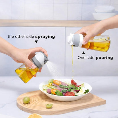 Oil control Dispenser Bottle, Spray & Pour 2-in-1, Precision Olive Oil Sprayer for Healthy Cooking, BPA-FREE,340 ml/12oz, Glass bottle, Leak-Proof, Ideal for cooking, salad, Air Fryer & BBQ