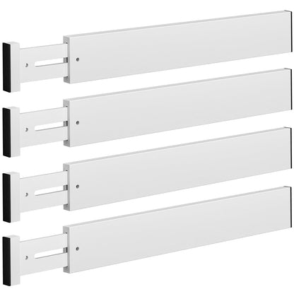4 Pack Bamboo Drawer Dividers 17-22" Adjustable Kitchen Organizer, Natural