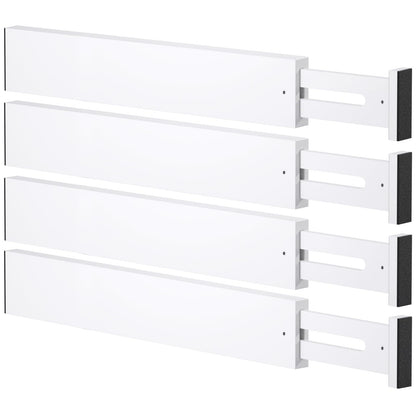 Bamboo Drawer Dividers, Adjustable Drawer Organizers, Fits 12.6–16" Drawers
