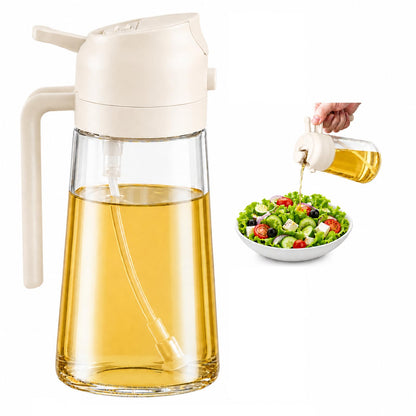 Oil Sprayer for Cooking, 16oz/470ml 2-in-1 Glass Olive Oil Dispenser