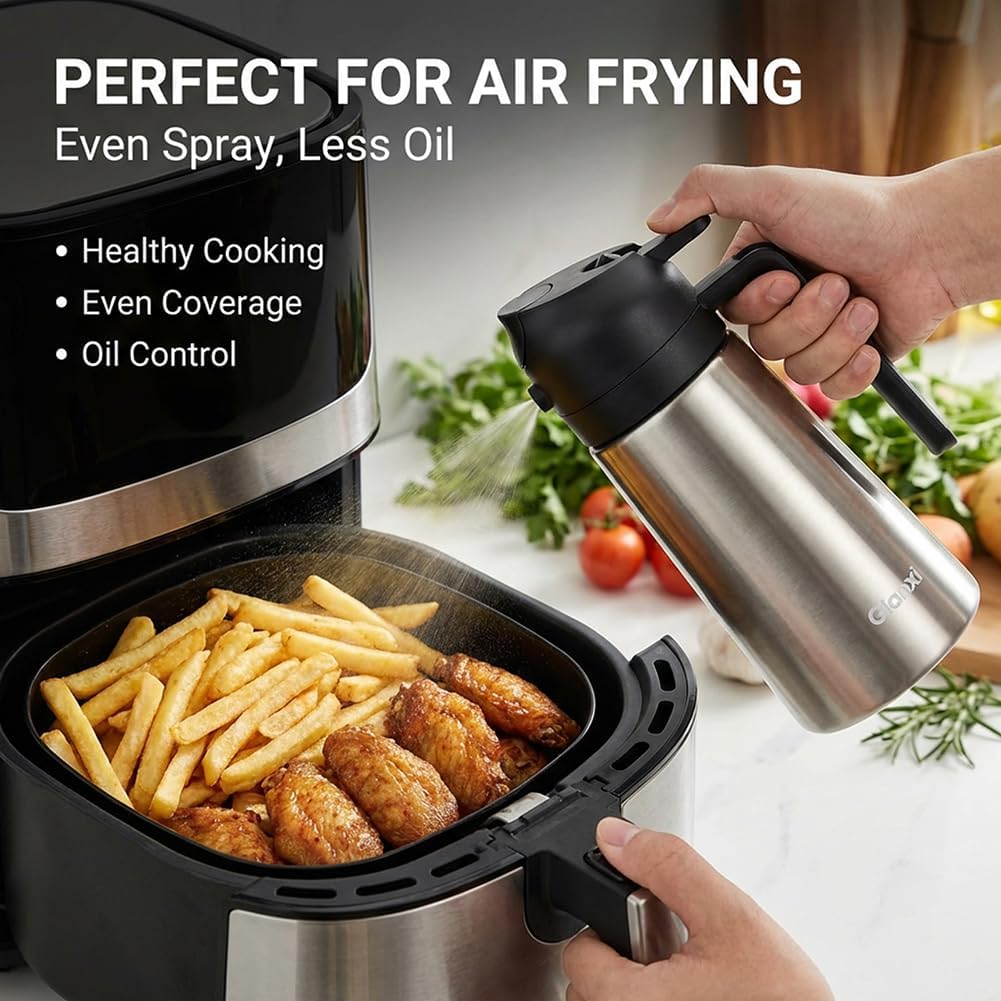 Oil Dispenser Bottle, 2 in 1 Olive Oil Sprayer and Dispenser