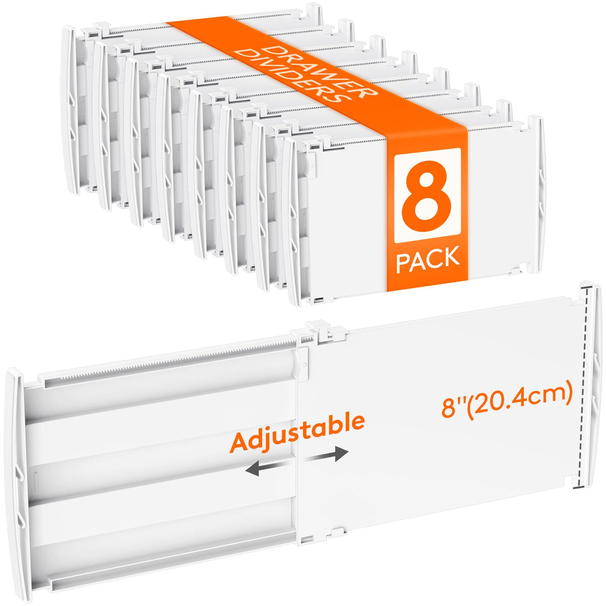 Lifewit 8" Tall Drawer Dividers, Adjustable Deep Drawer Organizer Clothes