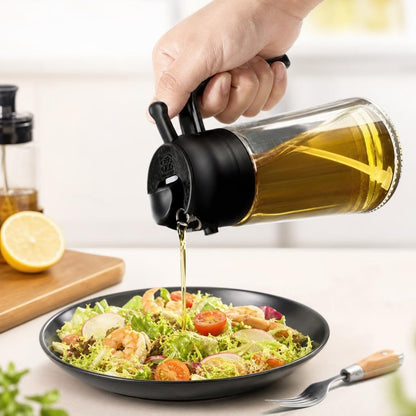 Glass Olive Oil Sprayer Dispenser Bottle 2-in-1, 470ml