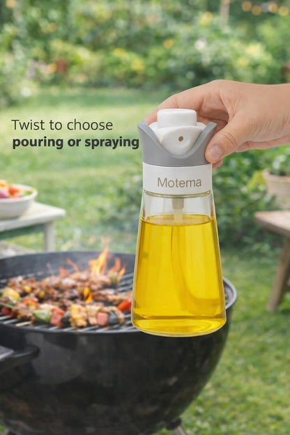Oil control Dispenser Bottle, Spray & Pour 2-in-1, Precision Olive Oil Sprayer for Healthy Cooking, BPA-FREE,340 ml/12oz, Glass bottle, Leak-Proof, Ideal for cooking, salad, Air Fryer & BBQ