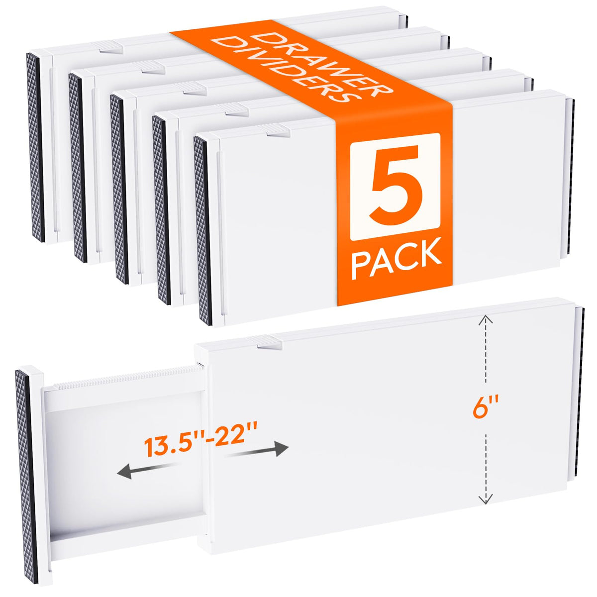Lifewit 2.36" Upgrade Kitchen Drawer Dividers, Adjustable Drawer Organizer