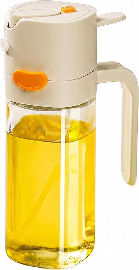 2-in-1 Glass Olive Oil Sprayer & Dispenser 530ml for Cooking