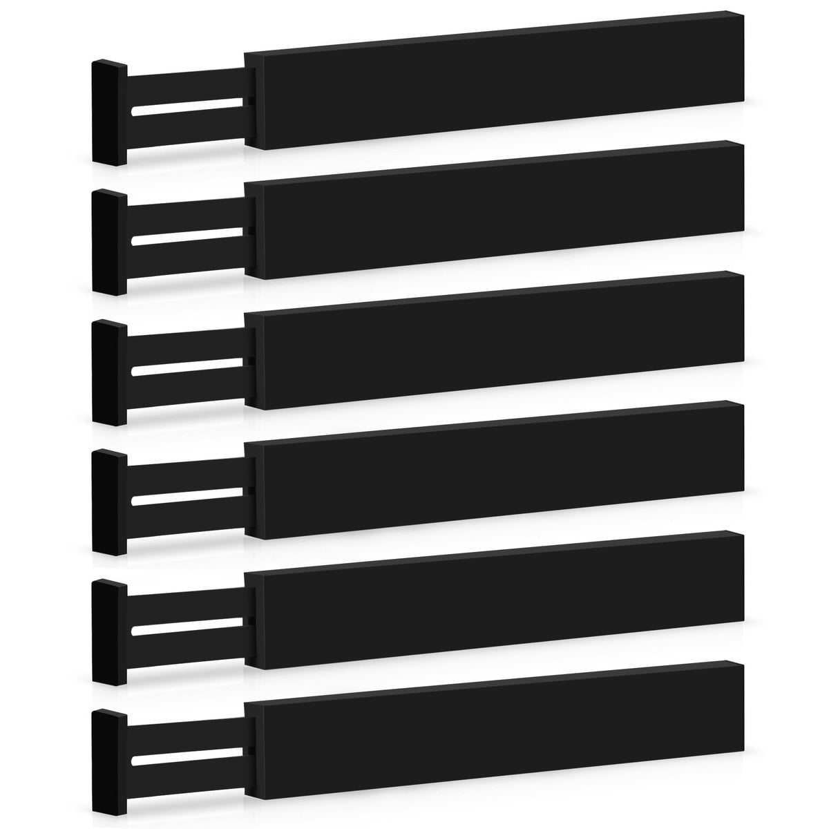 6-Pack Drawer Dividers 2.6-Inch High Dresser Drawer Organizer 16 to 22 Inch