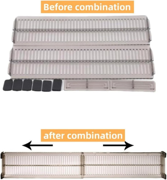 2 PCS Adjustable Drawer Dividers for Underwear and Socks, Expandable Plastic Partition Organizers