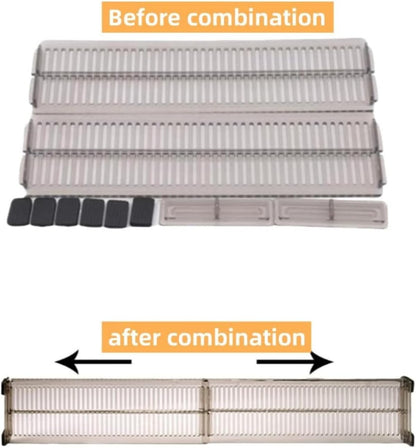 2 PCS Adjustable Drawer Dividers for Underwear and Socks, Expandable Plastic Partition Organizers