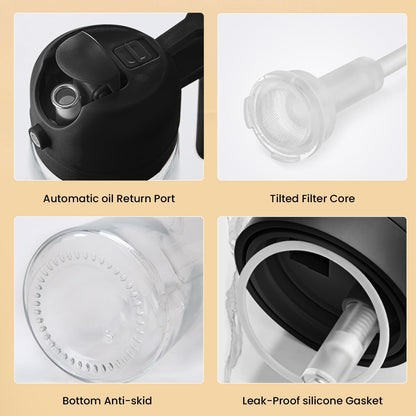 2-in-1 Oil Dispenser & Sprayer, Glass Oil Spray Bottle for Cooking, Food-Grade Olive Oil Mister, Dual-Use Pour & Spray Leak-Proof Refillable Oil Spritzer for Air Fryer Salad BBQ Kitchen