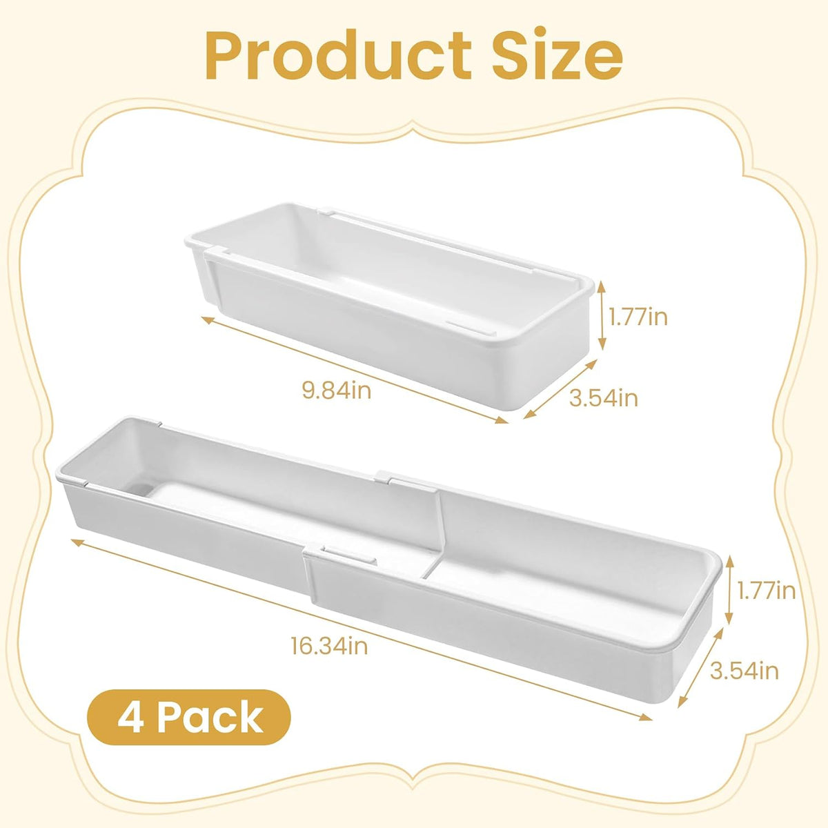 Drawer Organizer 4 Pack Expandable Dividers Adjustable Length