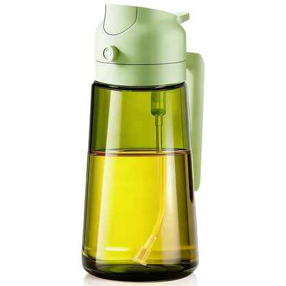 Olive Oil Sprayer & Dispenser Bottle for Cooking, Air Fryer, BBQ, and Salad – 2-in-1 Oil Mister Kitchen Accessory (Black)