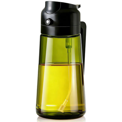 Olive Oil Sprayer & Dispenser Bottle for Cooking, Air Fryer, BBQ, and Salad – 2-in-1 Oil Mister Kitchen Accessory (Black)