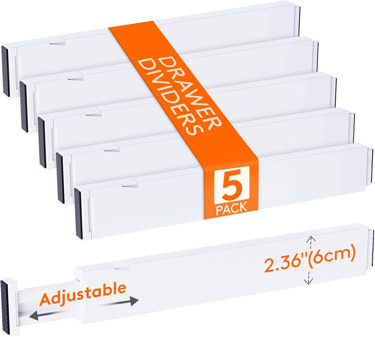 Lifewit 2.36" Upgrade Kitchen Drawer Dividers, Adjustable Drawer Organizer