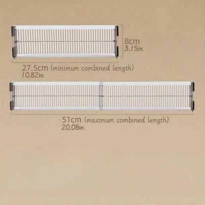 2 PCS Adjustable Drawer Dividers for Underwear and Socks, Expandable Plastic Partition Organizers