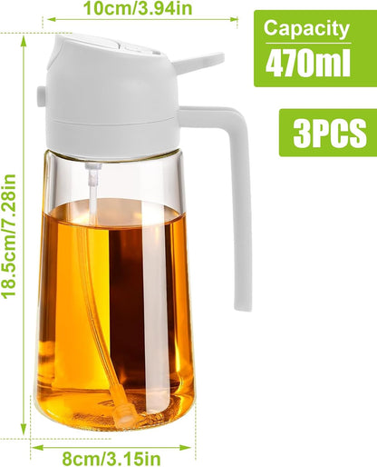 3 Pack 16oz Olive Oil Dispenser Bottle, White