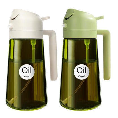 YARRAMATE 16 oz 2-in-1 Dark Glass Olive Oil Sprayer & Dispenser, BlackGreen