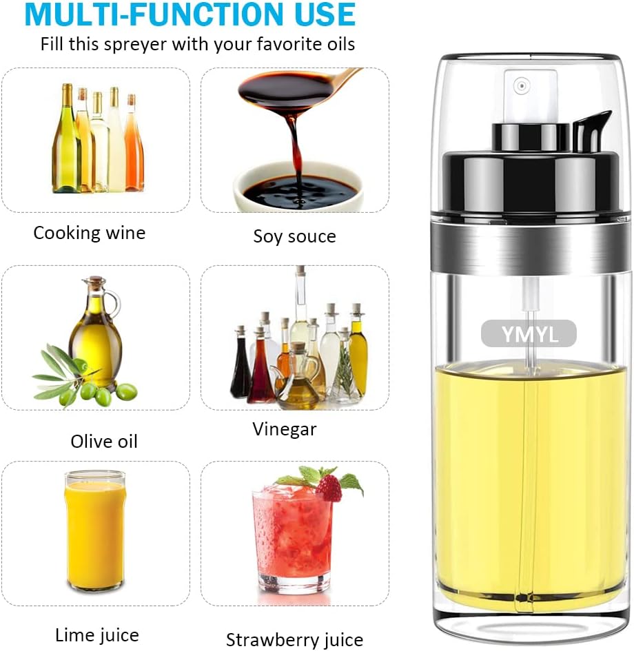 Oil Sprayer for Cooking, 2 in 1 Oil Dispenser Bottle and Mister, 150ml/5oz