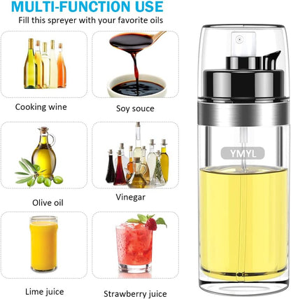 Oil Sprayer for Cooking, 2 in 1 Oil Dispenser Bottle and Mister, 150ml/5oz