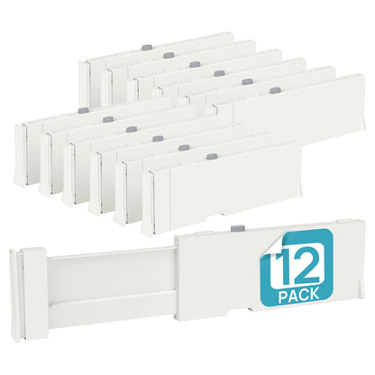 Vtopmart Drawer Dividers for Clothes 8 Pack, Adjustable 4" High Expandable from 11.3"-17" Dresser Drawer Organizer, Plastic Drawers Separators for Dresser, Baby Clothes, Kitchen and Office Storage