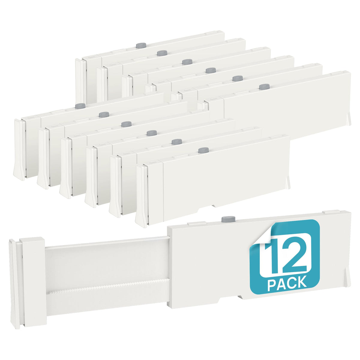 Vtopmart Drawer Dividers for Clothes 8 Pack, Adjustable 4" High Expandable from 11.3"-17" Dresser Drawer Organizer, Plastic Drawers Separators for Dresser, Baby Clothes, Kitchen and Office Storage