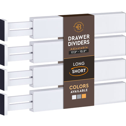 6 Pack Black Drawer Dividers - 6 Inch High for Deep Drawers, Adjustable 11.5 to 17 Inch Expandable Kitchen Drawer Organizer, Spring Loaded Dresser Separator for Clothes, Bedroom, Bathroom, Office