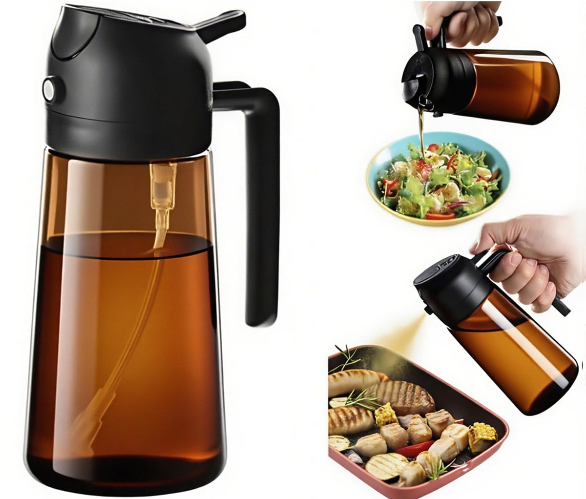 16oz/470ml Glass Olive Oil Sprayer for Cooking