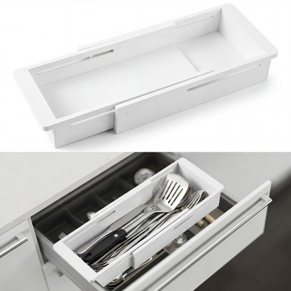 LemonRoad 1 Pcs Sliding Drawer Organizer Bamboo, Wood, 12.4-17.7 Inch