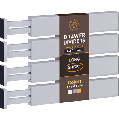 6 Pack Black Drawer Dividers - 6 Inch High for Deep Drawers, Adjustable 11.5 to 17 Inch Expandable Kitchen Drawer Organizer, Spring Loaded Dresser Separator for Clothes, Bedroom, Bathroom, Office