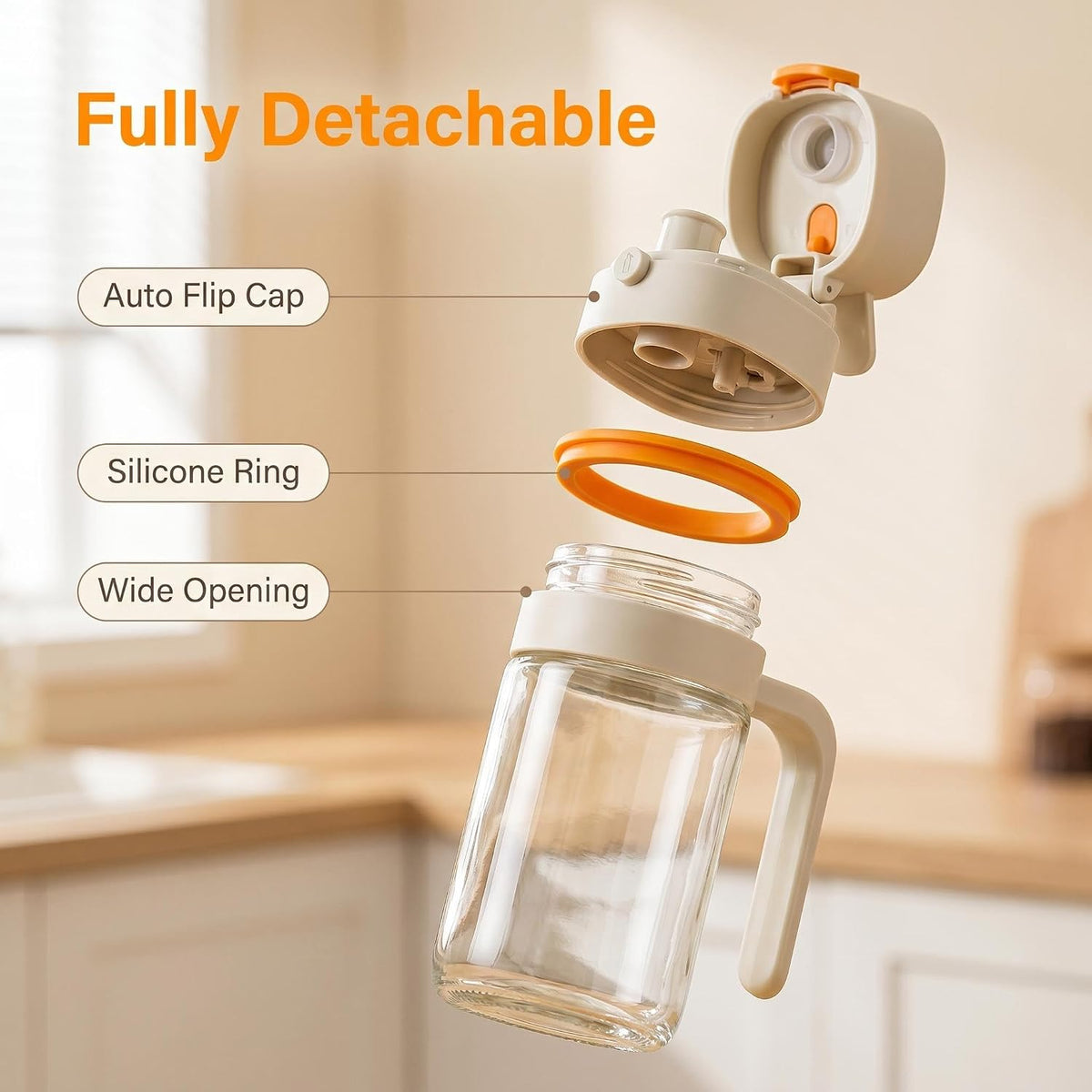 2-in-1 Glass Olive Oil Sprayer & Dispenser 530ml for Cooking
