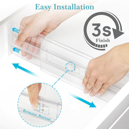 Vtopmart 4" High Drawer Dividers for Clothes, 13"-22" Adjustable, 12 pack