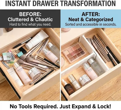 Adjustable Drawer Dividers, 3.1" High, 10.8-17.9", 6 Pack