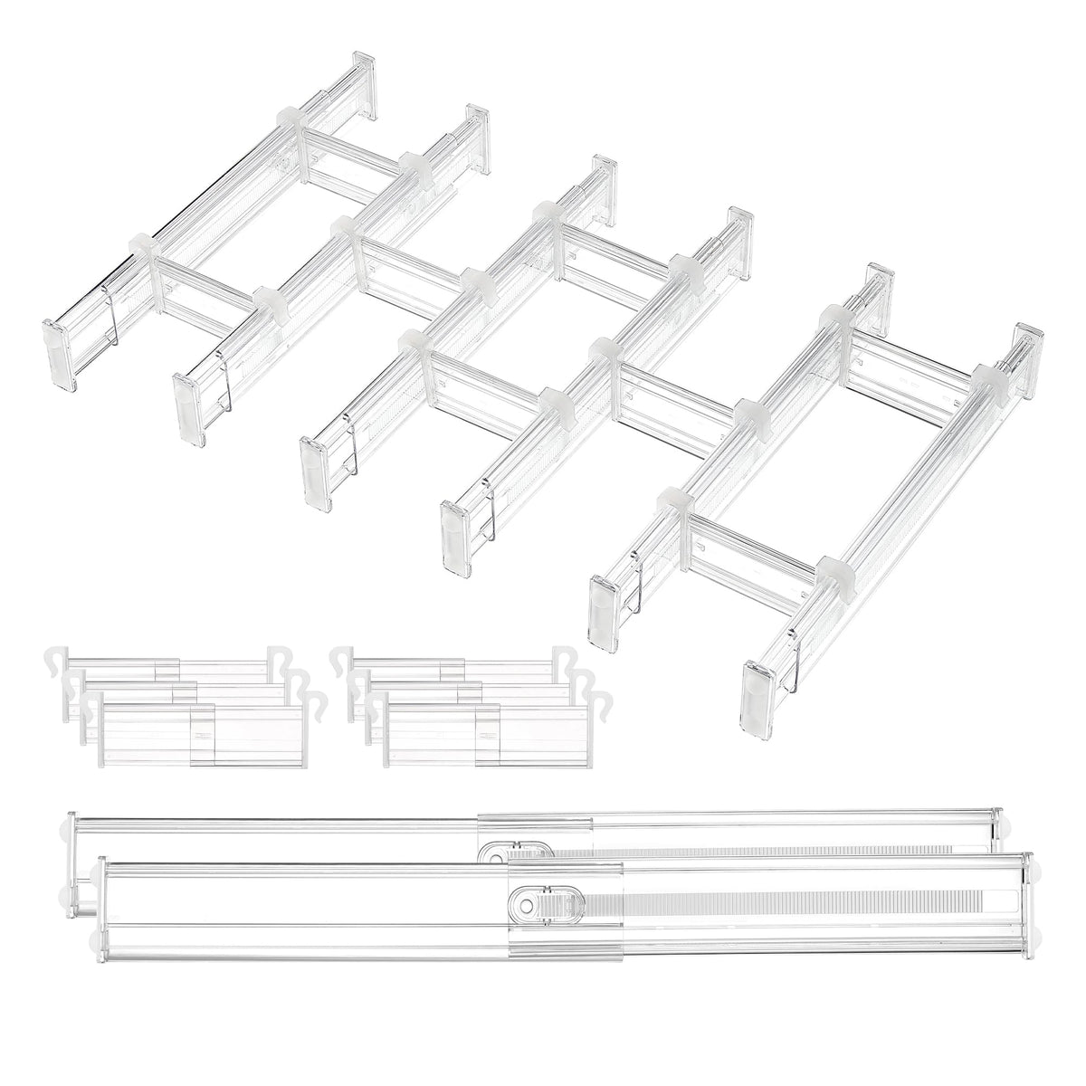 Vtopmart 6" Tall Upgrade Drawer Dividers, 12.8"-22.3" Expandable, 8 Pack