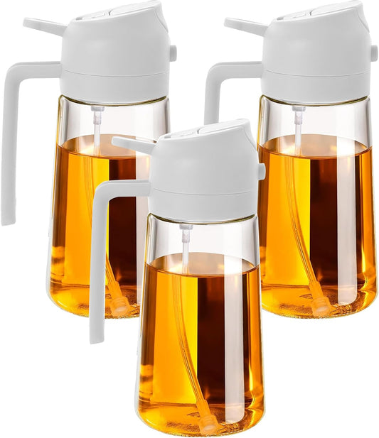 3 Pack 16oz Olive Oil Dispenser Bottle, White