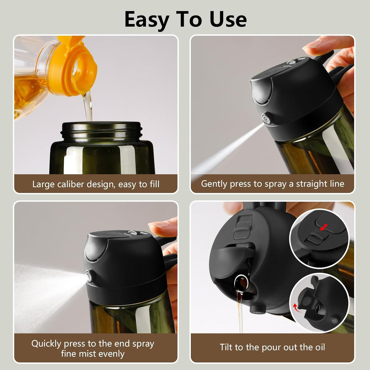 SWEET VIEW Olive Oil Sprayer for Cooking 16oz/470ml