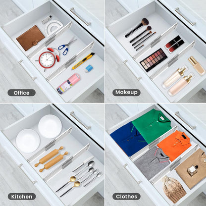 8 Pack 6" Adjustable Drawer Dividers, Expandable 12-20"