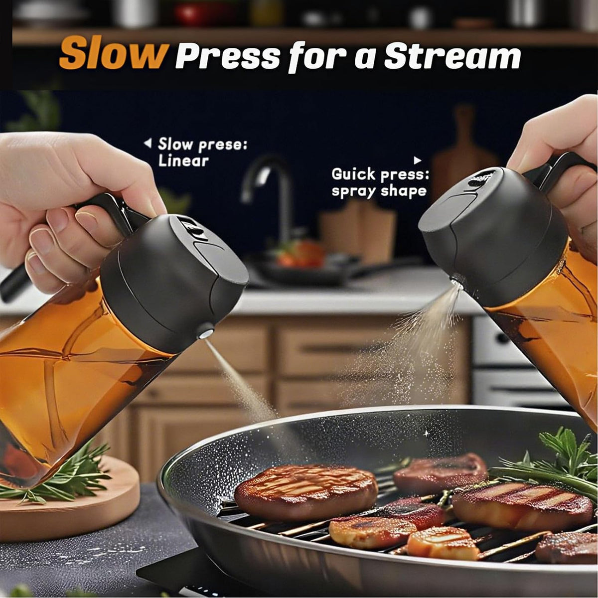 16oz/470ml Glass Olive Oil Sprayer for Cooking