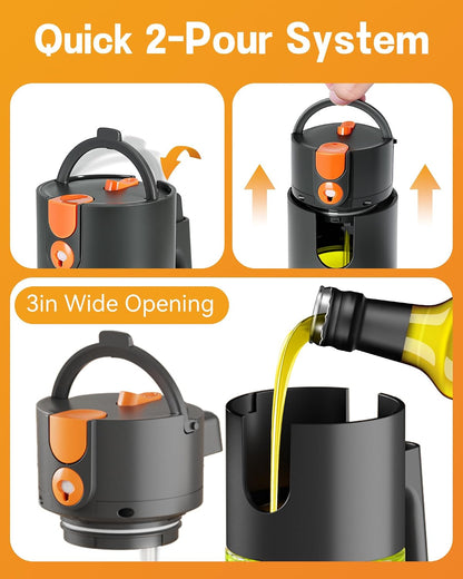 Olive Oil Sprayer & Dispenser Bottle for Cooking 17oz Dark Glass Oil Mister
