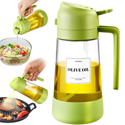 PARACITY Oil Sprayer for Cooking, 2-in-1 Dispenser Bottle, 16 oz, Black