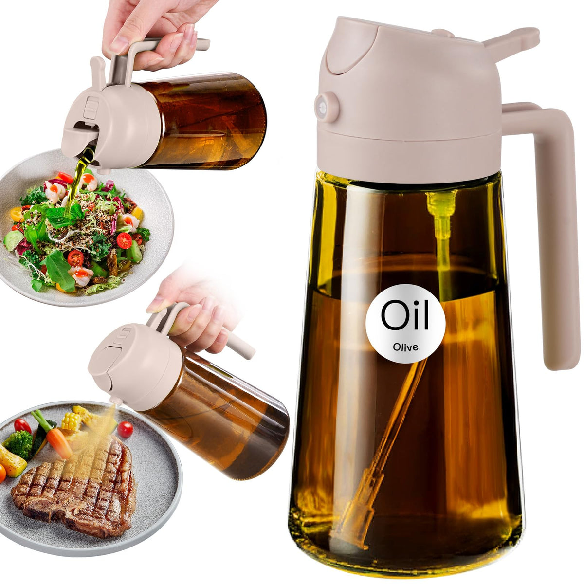 YARRAMATE 16oz/470ml Light Blocking Oil Sprayer for Cooking (Black)